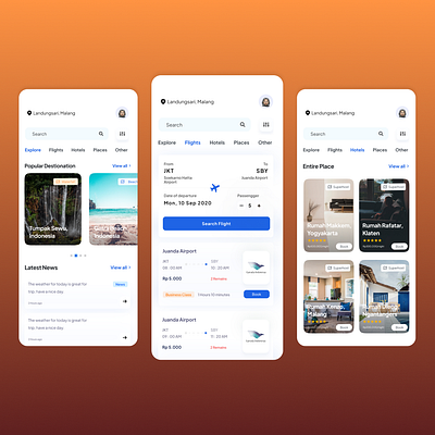 Complete Vacation Booking - UI UX Design design mobile mobile version product design travel app ui
