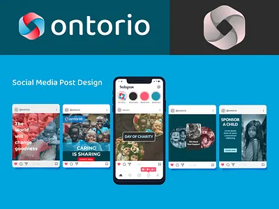 ontorio charity logo design and Branding 3d brand identity branding charity logo colorful logo design gradient logo illustration logo logo design modern logo ngo logo npo logo