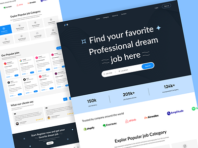 Job Finder Platform Landing Page career emplyment finder job board job listing job portal job search landing page platform recruitment ui design web design website