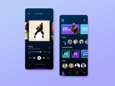 Swara- Music app design app design music music app ui uiux