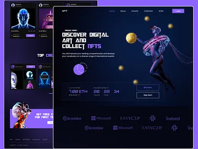 NFT Web design 3d branding graphic design ui
