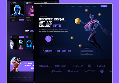 NFT Web design 3d branding graphic design ui