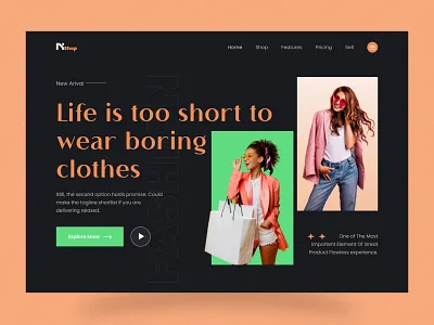 Fashion Website branding design illustration landing page ui visual design web design website design