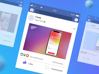 Facebook ads for bank application app branding graphic design
