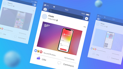 Facebook ads for bank application app branding graphic design