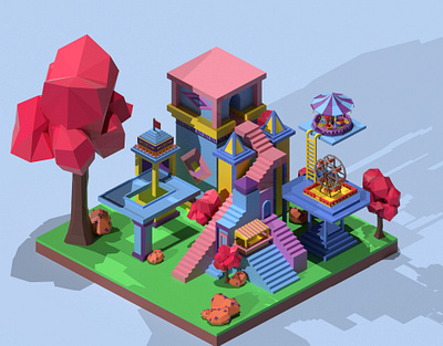 3d playground mobile game 3d graphic design