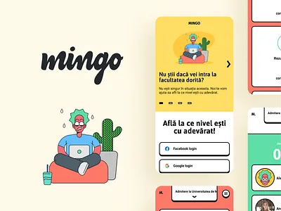Mingo - Branding and UX UI color palette design digital illustration illustrations interactive logo naming platform ui ux uxui visual identity