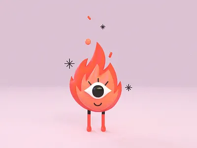 ･ﾟ･(｡>ω<｡)･ﾟ･ 3d character character design fire character fire gal fire girl illustration