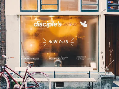 disciple's corner - Christian bookstore brand design brand identity branding christian church design ethical front end development illustration logo squarespace ui web design