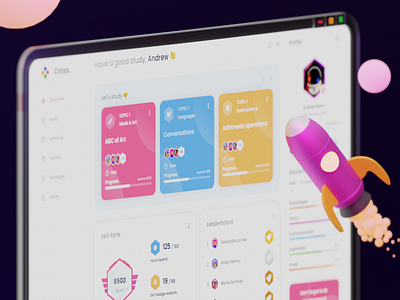E-learning 3D Composition 🚀 3d design illustration ui ux