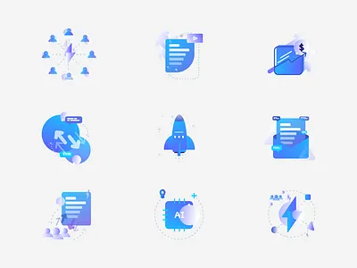 Icon set for a corporate presentation content design digital graphic icon icons illustration info marketing one to one sales shapes share stakeholders