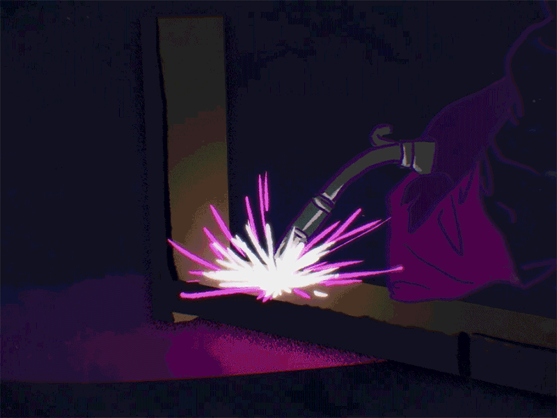 Welding 2d after effects blue illustration texture