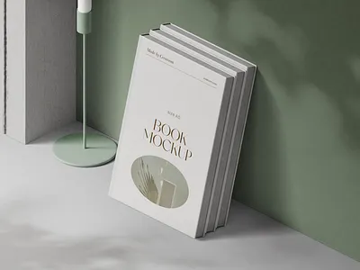 Hard Cover Book Mockups Shadow Overlay Isometric stationery mockups