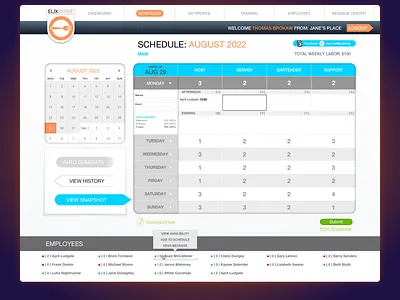 Scheduling Web App calendar employee scheduler interface management product design saas schedule tools ui ui ux uiux ux ux design web web app web design website