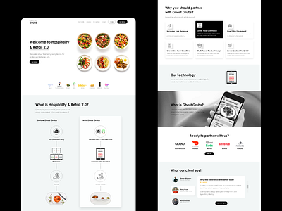 Website design for Ghost Grubs 2022 adobe illustrator cc adobe photoshop cc adobe xd app app design branding food delivery graphic design hospitality illustration landing page logo restaurant ui ui design ux ux design website