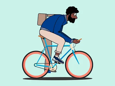 Cyclist on the run art bike color cycling cyclist drawing illustration illustrator procreate