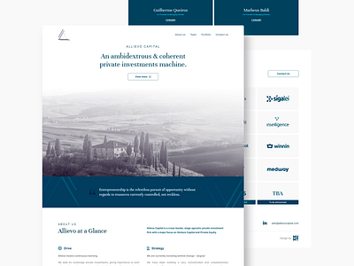 Allievo Capital - Desktop design graphic design landing page one page ui ux webdesign