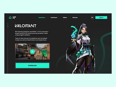 Gaming Website 3d animation branding design figma gaming gamingwebsite graphic design illustration logo motion graphics typography ui ux valorant