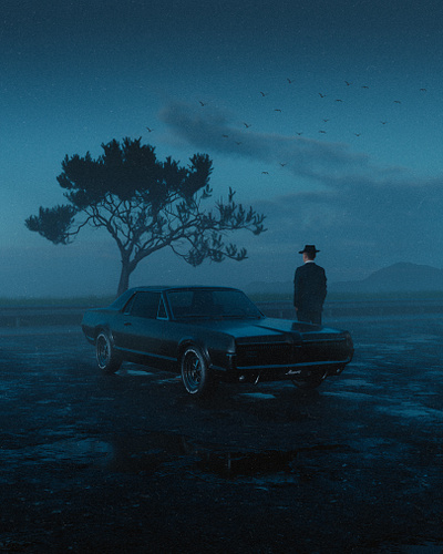 Memories 3d car cinema cinematic city dark digital art