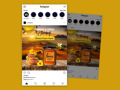 Honey Banner | Social Media Post Design ad advertiging branding cover design facebook ad facebook post graphic design honey instagram ad instagram post instagram stories motion graphics shot social media ad banner social media banner social media post design template ui web banner