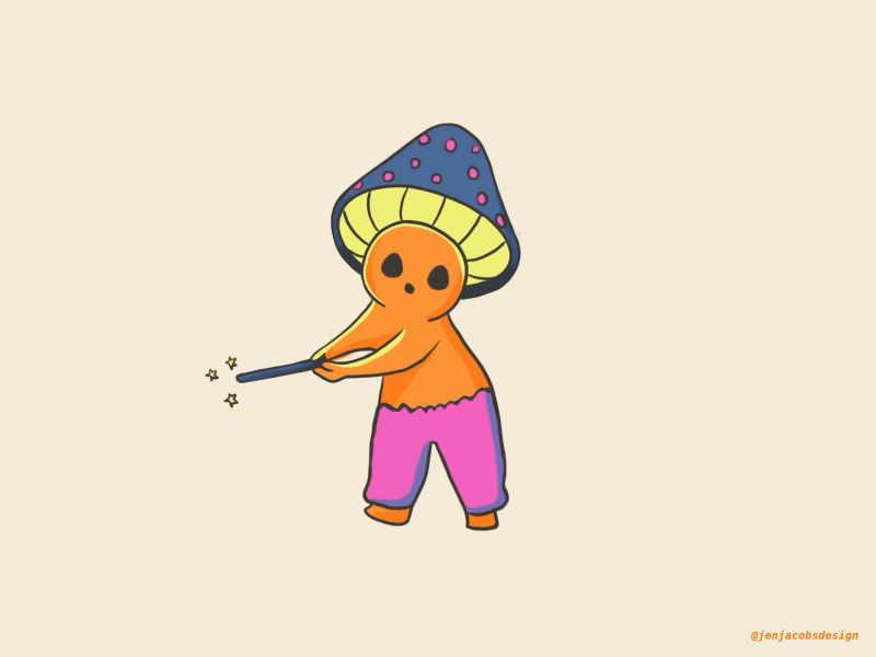 Magical Mushroom animation character digital art drawingchallenge gif halloween illustration magic mushroom short