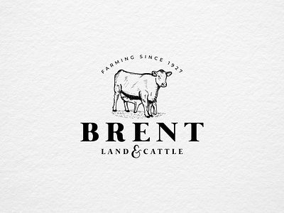 Brent Farm Logo branding custom logo design emblem design emblem logo farm farm emblem farm logo graphic design hand drawn handdrawn logo illustration logo