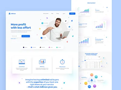 Adbraze website branding clean ui design figma illustration logo ui vector web web design website
