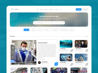 Blog Website Design adobe xd designs blog website blog website ui creative ui creative ui designs modern blog website ui ux website ui