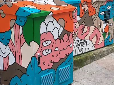 Athens Kafao (SAI)—Marousi art athens characters children draw drawing graffiti mural paint painting sdeviano street art streetart streets