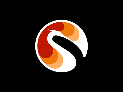 Stork animal bird branding identity illustration logo mark stork sunset swan ui ux vector