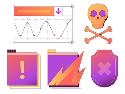 Data security assets 2d adobeillustrator asset cyber cybersecurity data design flatdesign gradient graphic design icon illustration secure secury ui vector