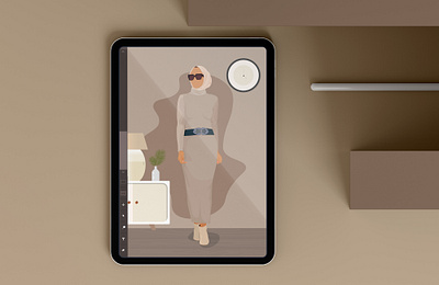 Female Portrait Illustration artwork clothing design digital illustration female flat girl illustration illustration digital interior minimal model muslim portrait vector woman