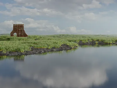 Simple Lancdscape 3d blender graphic design illustration landscape