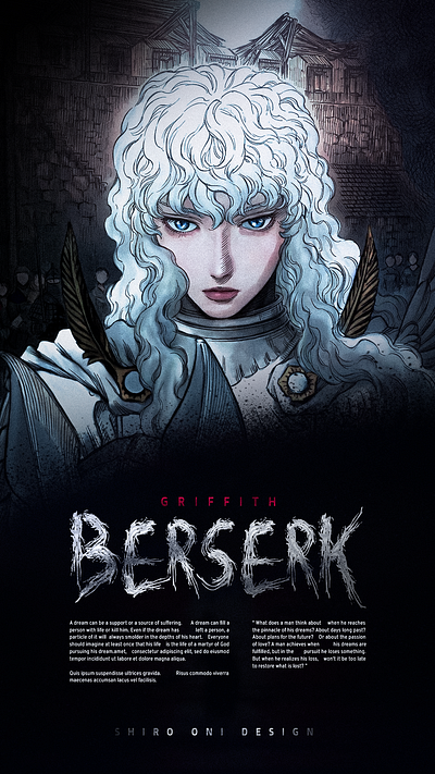 Griffith Poster Design / Berserk berserk graphic design griffith kentaro miura poster design