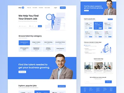 Job Portal Website carrer hiring website job finding job portal job searching job website landing page recruite website ui design ux design website design