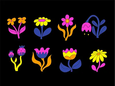 Flower illustrations for Mike Posner Music Video daisy floral flower flowers garden groovy illustration music video nature poppy retro rose trippy tulip