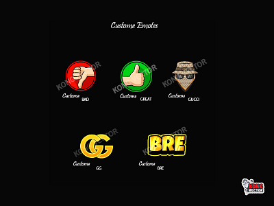 Custome Twitch Emotes cartoon design emoji emote emotes illustration twitch twitchemote twitchemotes