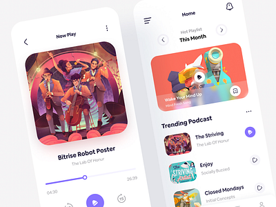 Music player app app design mobile app music music app music player podcast podcasting app