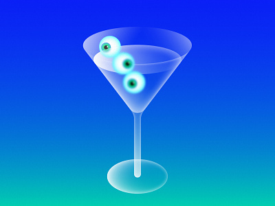 Weekend eye glass glass effect glass morphism glassmorphism gradient illustration martini weekend