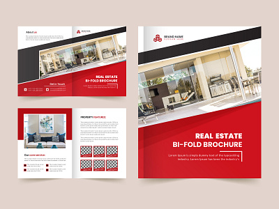 Corporate Business & Real Estate Bi-Fold Brochure Vol. 01 bifold bifold brochure corporate bifold brochure graphic design real estate bifold brochure