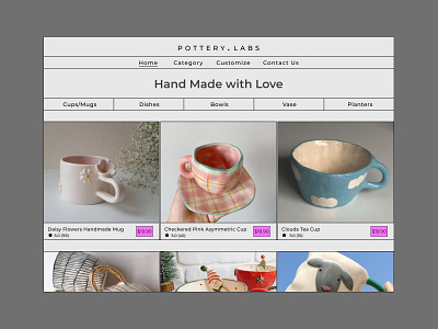 Landing Page | DailyUI003 almost brutalism brutalism brutalist ceramic dailyui dailyui003 design homepage landing landing page neo brutalism pottery product page ui ui ux design ux web web design website website design