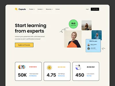 Online Course Education Landing Page course education homepage landing page live class online course online education ridoy rock ui user interface ux web web design