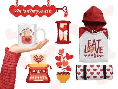 Love is Everywhere branding design graphic design graphic illustration heart illustration love love is everywhere product design read vector