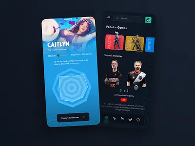 Esports Events App - Concept app concept csgo dark design desktop elegant esports events fortnite gaming graphic design league of legends lol page ui ux valorant website