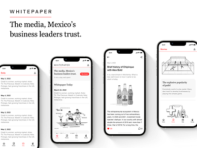 Whitepaper - Mexican business media app design mobile app mobile app design mobile design ui ux design