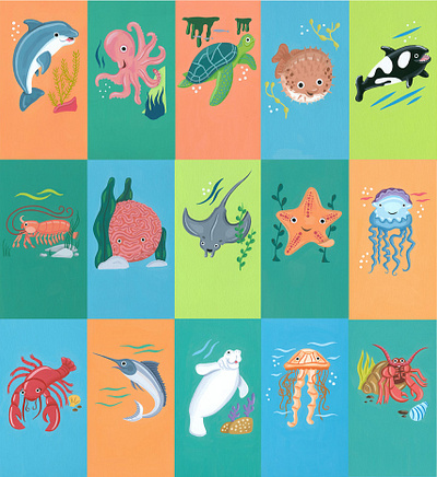 Ocean Life children illustration illustration kids illustration ocean life sea life spot illustration toy art