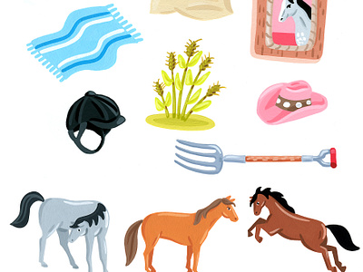 Horse spot illustrations animal illustrations children illustration colorful farms horses illustration kids illustration kids playing spot illustrations teen art toy art