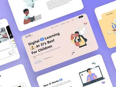 Online education - Web design design education illustration kids landing learning online course online education online school ui uiux ux webdesign webservice