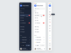 Sidebar Navigation #1 by Asal Design for Kretya Studio on Dribbble