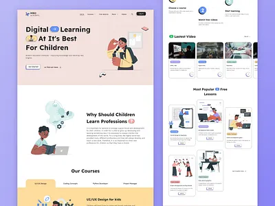 Online education - Web Design branding courses design illustration kids landing learning logo online education online school ui ux web design webdesign